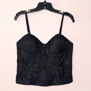 Jôn Black Lace Bustier Corset Tank Top Size 10